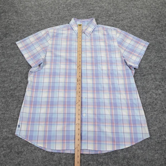 Mizzen+Main Leeward‎ Collection Shirt Mens XXL Blue Pink Plaid Short Sleeve USA - Picture 4 of 9